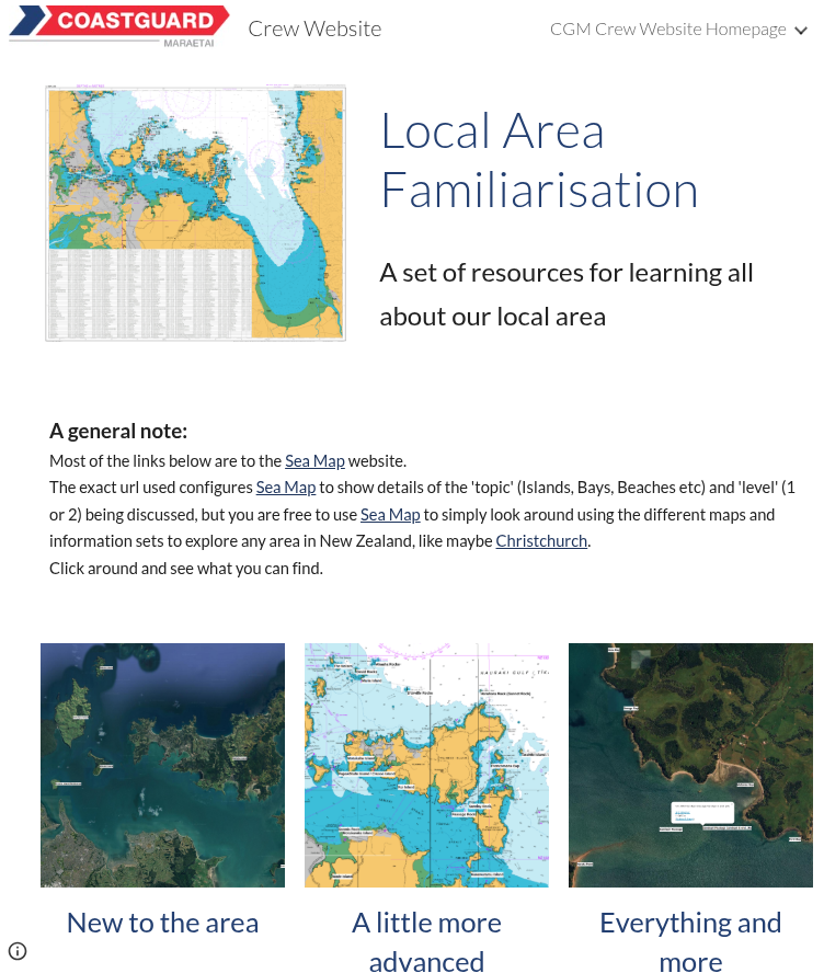 Coastguard Maraetai Local Area Familiarisation