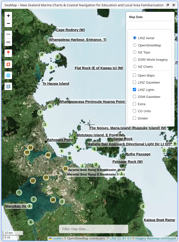 SeaMap - LINZ Almanac Lights