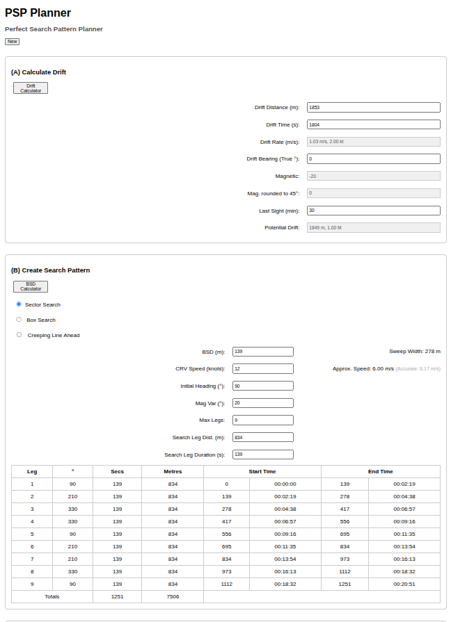 Search Pattern Data Input Form